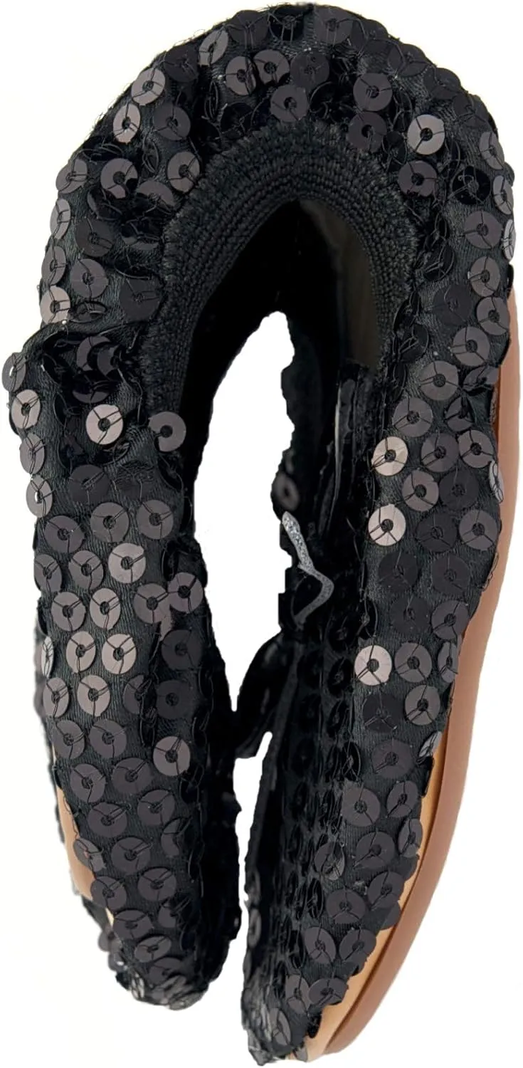 Sequin Sparkle Foldable Portable Shoes - Comfortable Women Ballet Flats That foldup and fit in Bag