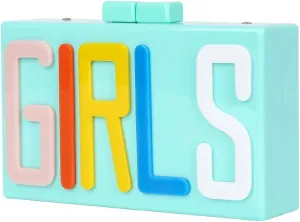 Shiratori Women Evening Clutch Bag, Acrylic Square Box Shoulder HandBags For Wedding Party Tote Purse