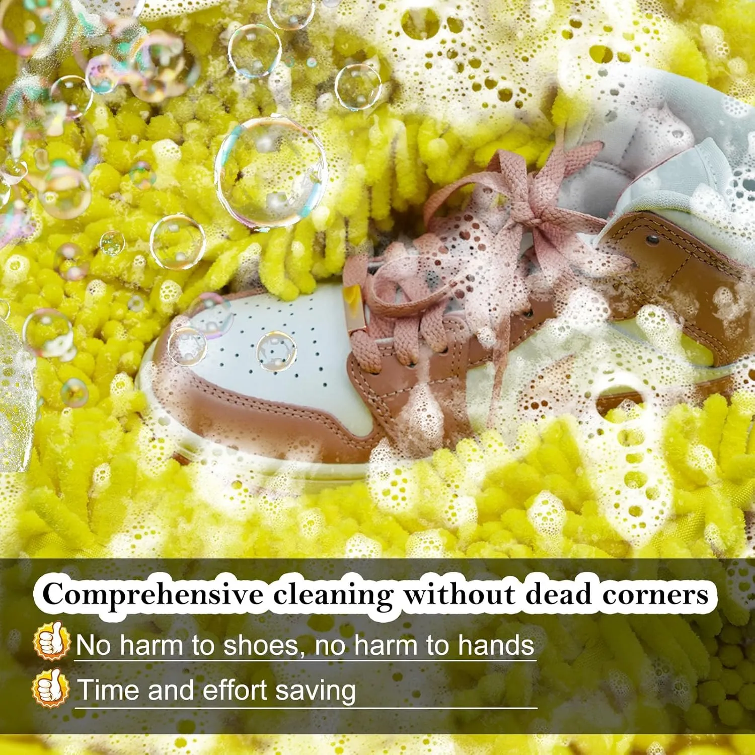 Shoe washing machine bag, Laundry shoe bag for washer and dryer, Reusable Zipper Plush Sneaker Washing Machine Bag for Shoes, Gym, Tennis, Sports Delicate Yellow 2 pc