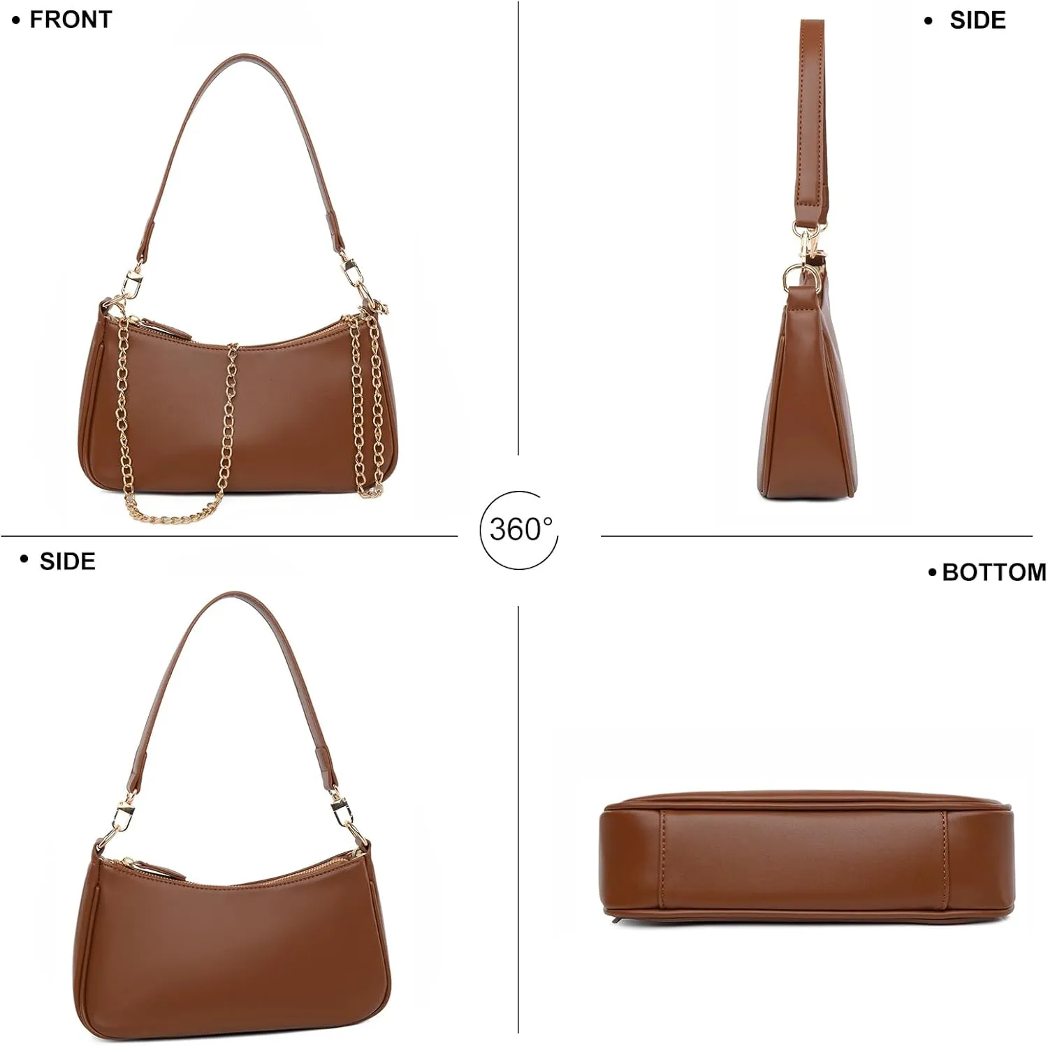 Shoulder Bag for women Crossbody Bags Retro Classic Small Hobo Purse Clutch Tote Handbags with Zipper Closure