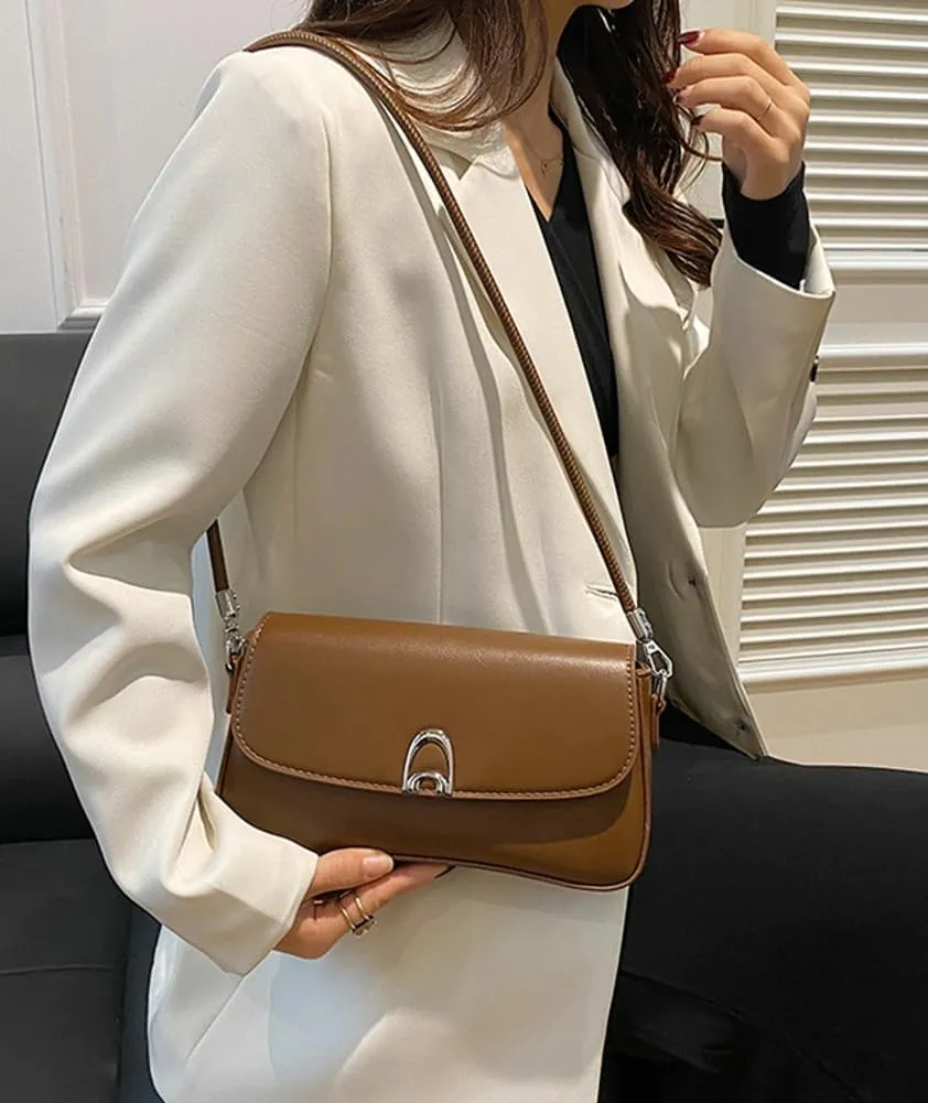 Shoulder Bag for Women Crossbody Purses with 2 Removable Straps Trendy Leather Bag Clutch Tote Handbags Saddle Bag
