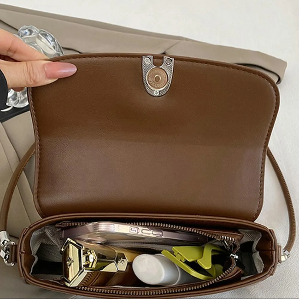 Shoulder Bag for Women Crossbody Purses with 2 Removable Straps Trendy Leather Bag Clutch Tote Handbags Saddle Bag