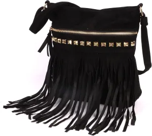Shoulder Bag Large Tassel Crossbody Bags for Women, Black Beach Bag Crossbody Tote Purse for Beach Travel Daily Use