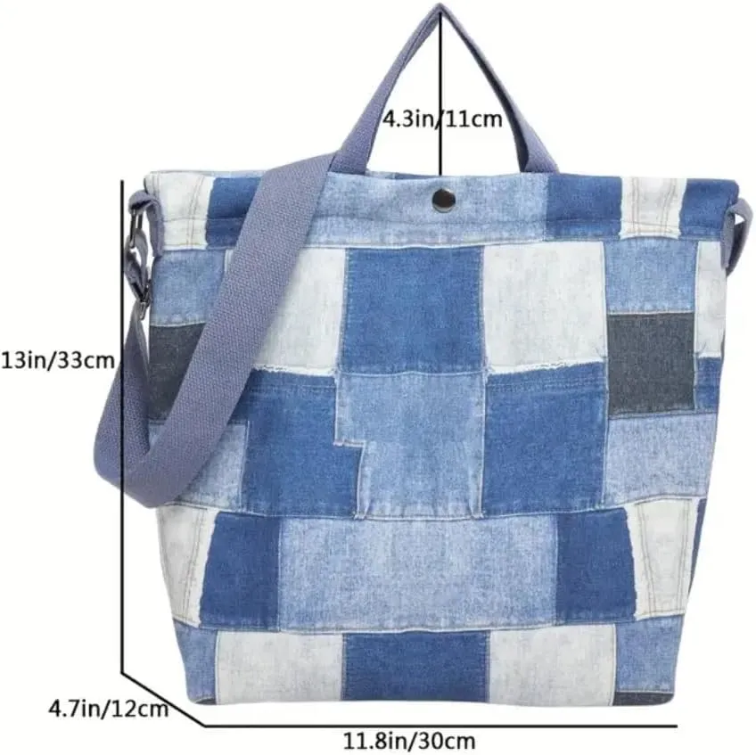 Shoulder denim bag, includes denim hat and mannequin to store hats.