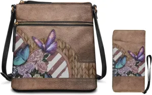Shoulder Wallet 2Pcs, Leather Shoulder Bags with Belt Wallet Set of 2 Lightweight & Portable for Travel & Shopping
