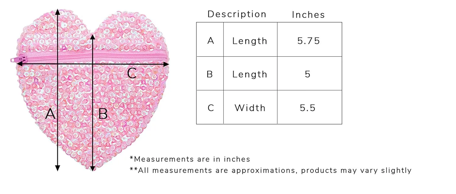 SHU-SHI Girls Toddler Sequin Purse Heart Shaped Small Bag Crossbody Long Strap