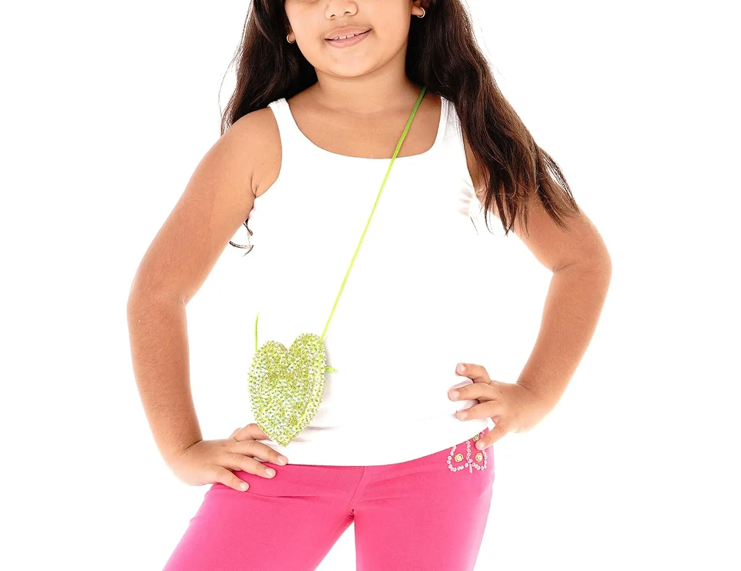 SHU-SHI Girls Toddler Sequin Purse Heart Shaped Small Bag Crossbody Long Strap