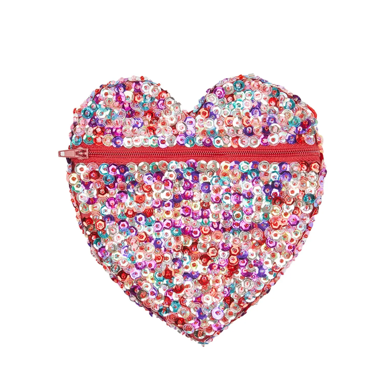 SHU-SHI Girls Toddler Sequin Purse Heart Shaped Small Bag Crossbody Long Strap