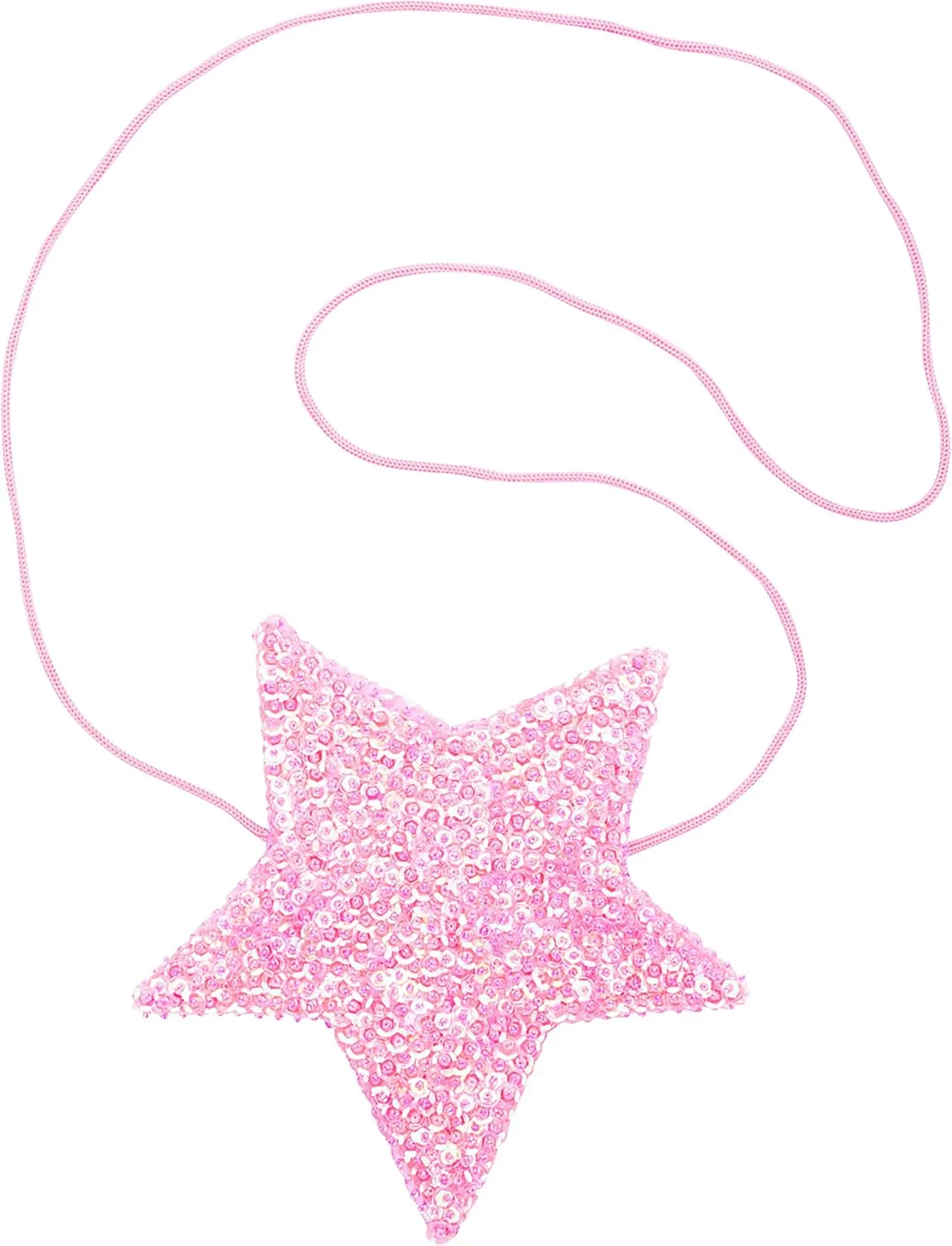 SHU-SHI Girls Toddler Sequin Purse Star Shaped Bag Crossbody Long Strap