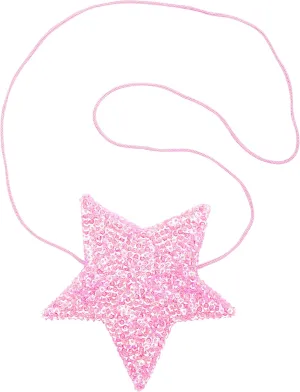 SHU-SHI Girls Toddler Sequin Purse Star Shaped Bag Crossbody Long Strap