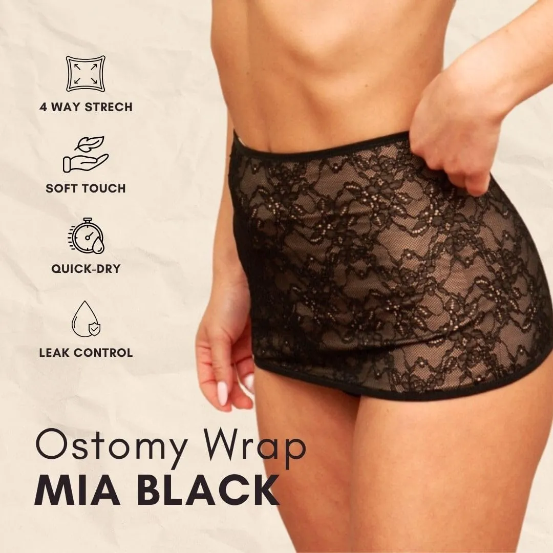 SIIL Ostomy Wrap for Women - Ostomy Belt Black Ostomy Bag for Illeostomy, Colostomy Bag Covers & Holder with Pocket Stylish, Comfortable -Made in Europe