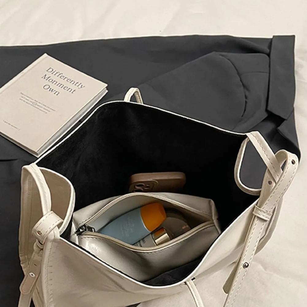 Simple Solid Bow Tie shoulder Bag for Women Large Capacity Commuter Underarm Bag Outdoor Travel Sling Bags 2025