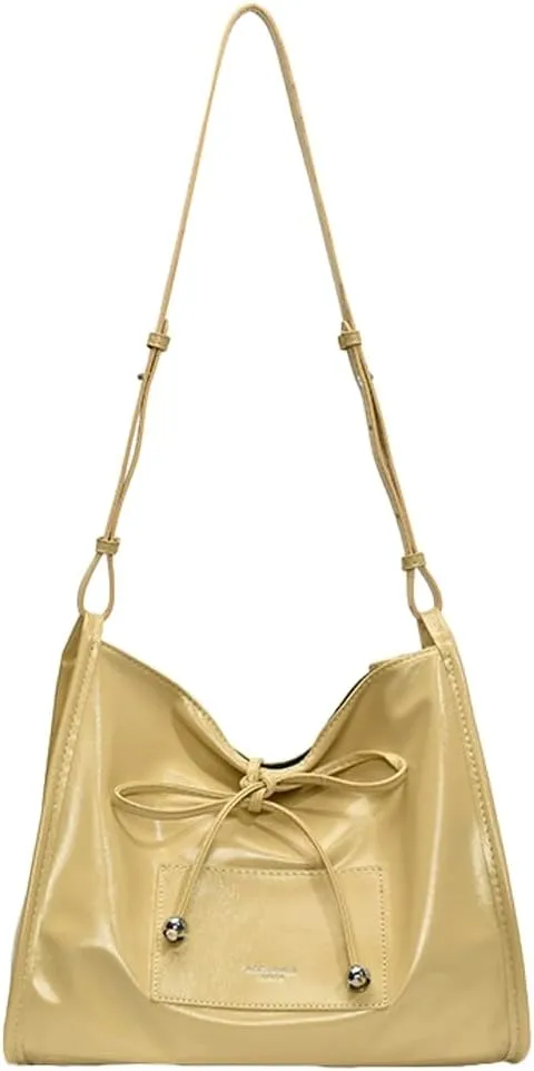 Simple Solid Bow Tie shoulder Bag for Women Large Capacity Commuter Underarm Bag Outdoor Travel Sling Bags 2025