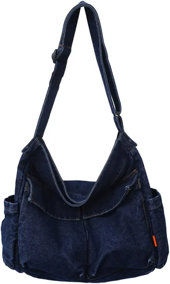 Single color Denim Canvas Handbag Cross Body Shoulder Purse Bag Tote-Handbag for Women
