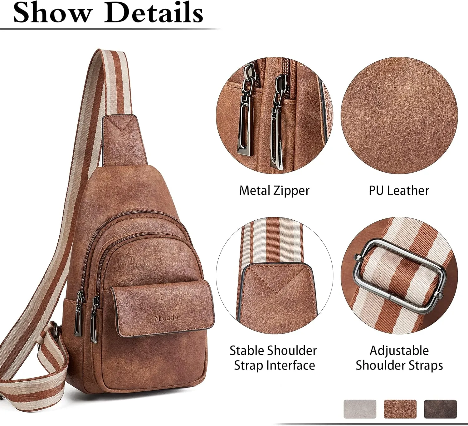 Sling Bag Crossbody Bags for Women Cross Body Fanny Packs Chest Sling Purses for Travel Shopping Leisure Sport