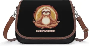 Sloth Energy Saving Mode Crossbody Bags for Women Shoulder Bag Flap Handbags Leather Cross Body Purse