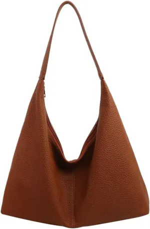 Slouchy PU Leather Crescent Hobo Bags Women Crossbody Purse Trendy Shoulder Bag Top-handle Satchels Travel Tote Handbag