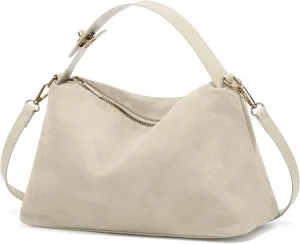 Slouchy Suede Cloud Hobo Bags Women Crescent Satchels Shoulder Bag Crossbody Phone Purse Trendy Top-handle Tote Handbag