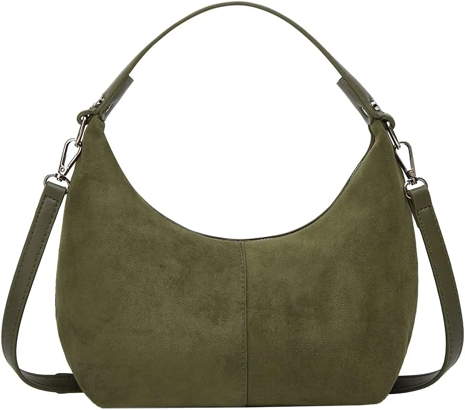 Slouchy Suede Shoulder Bags For Women Retro Crossbody Bag Tote Bag Satchel Bag Winter Work Purses Crescent Bag Handbag Fall
