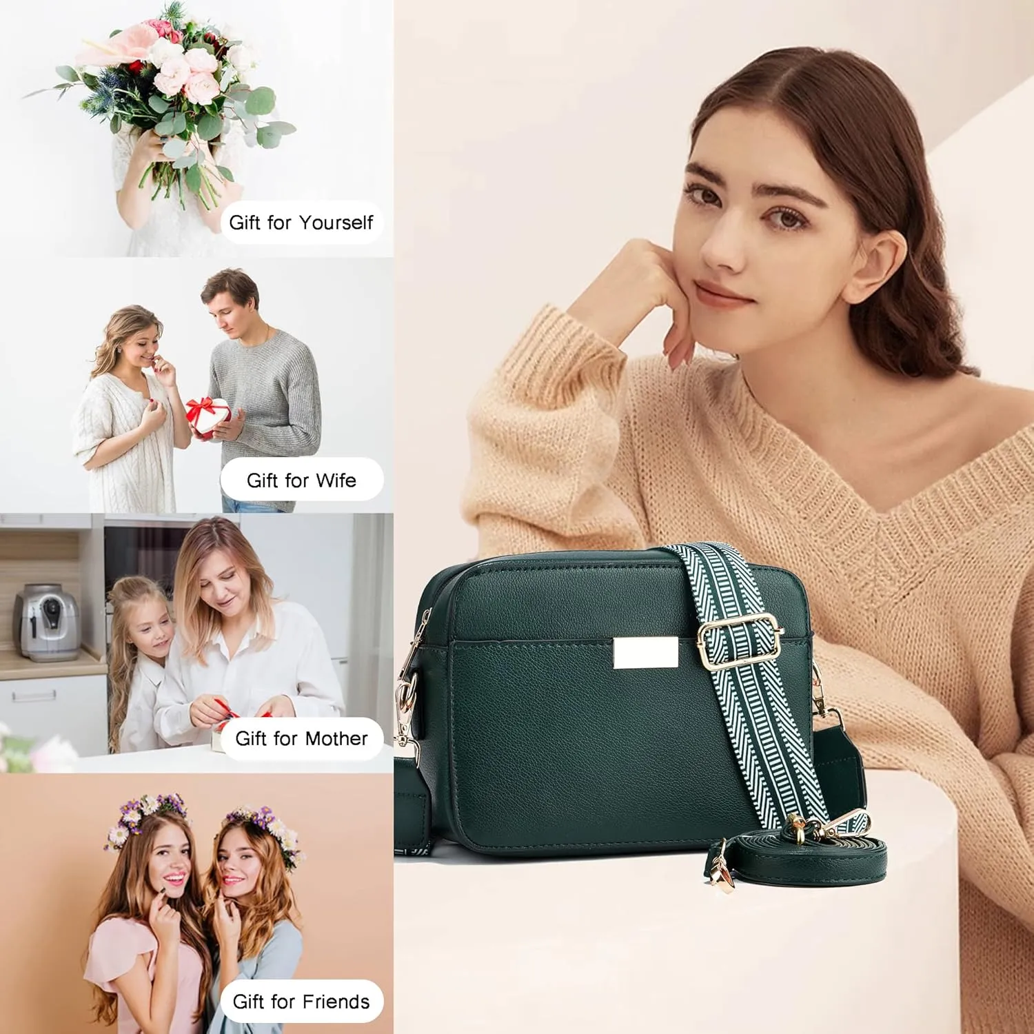 Small Crossbody Bags for Women Vegan Leather Purses Women's Shoulder Handbags Wallet Satchel Cross Body Purse