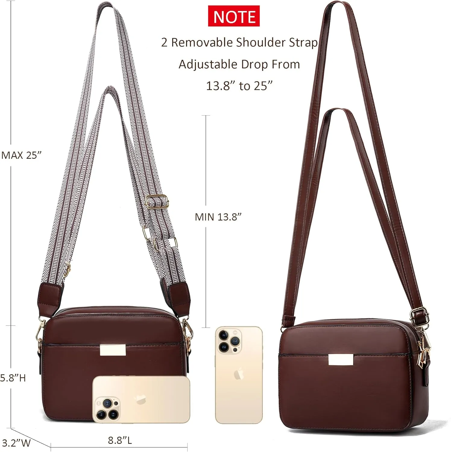 Small Crossbody Bags for Women Vegan Leather Purses Women's Shoulder Handbags Wallet Satchel Cross Body Purse