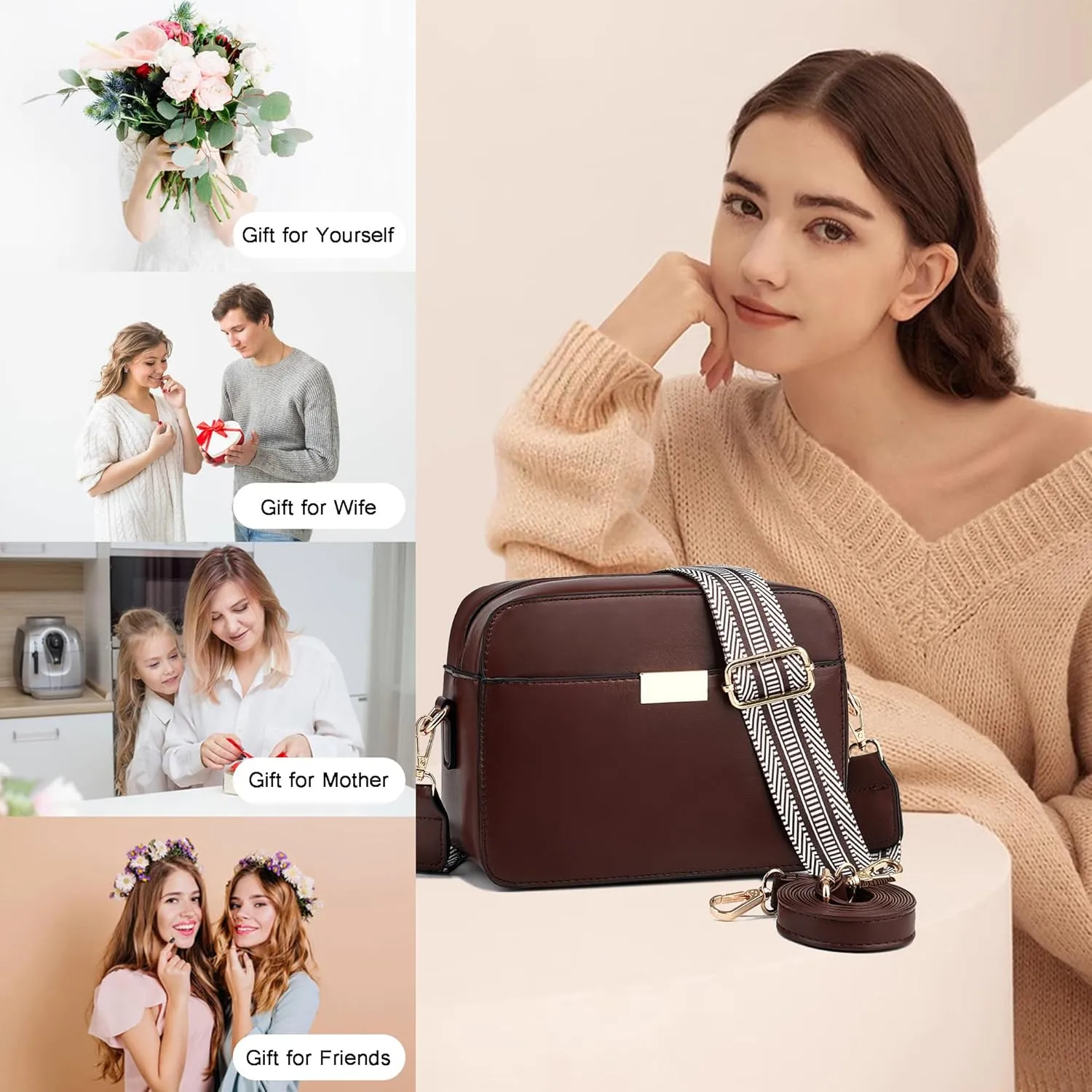 Small Crossbody Bags for Women Vegan Leather Purses Women's Shoulder Handbags Wallet Satchel Cross Body Purse