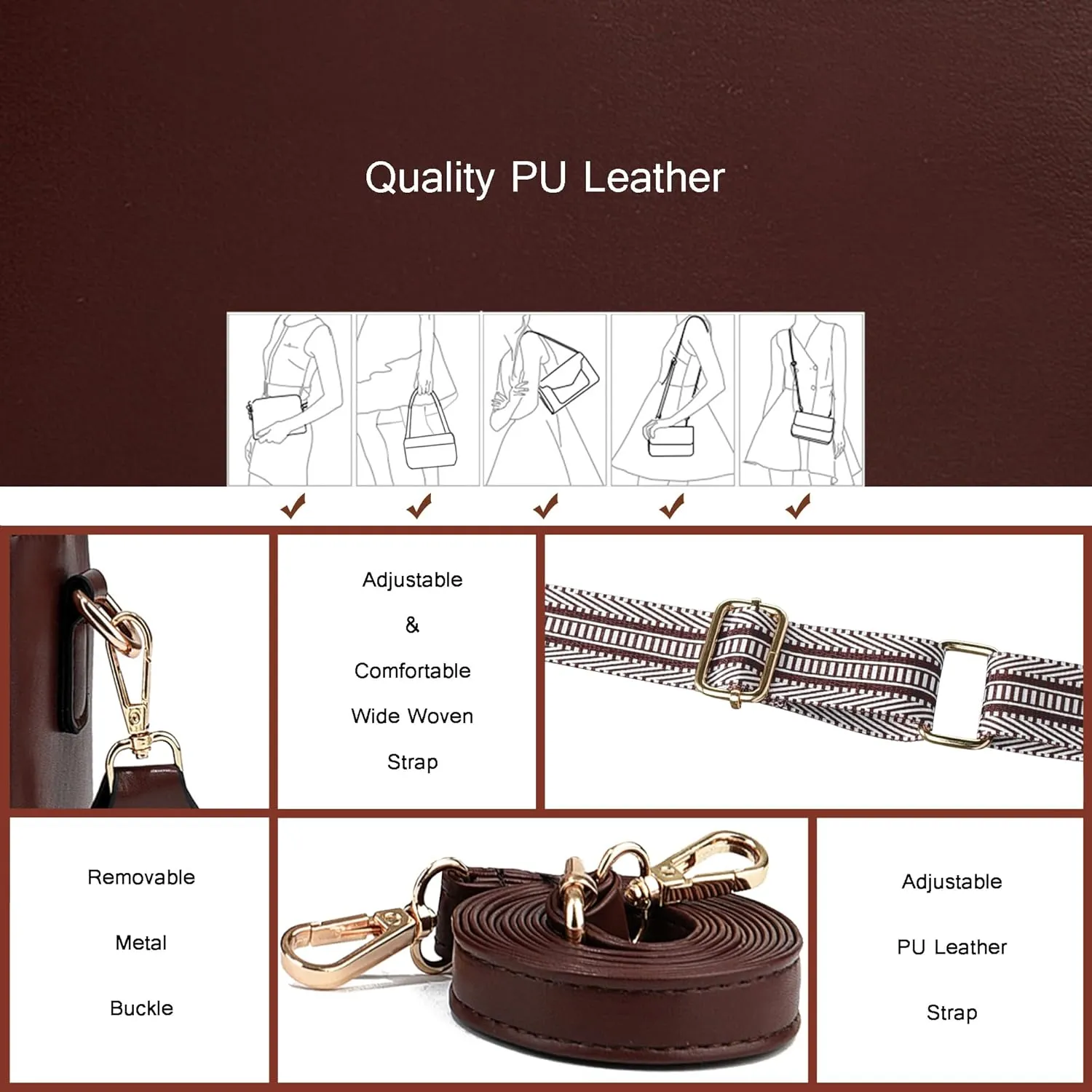 Small Crossbody Bags for Women Vegan Leather Purses Women's Shoulder Handbags Wallet Satchel Cross Body Purse