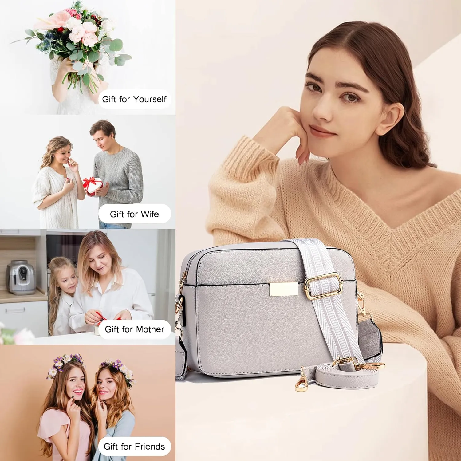 Small Crossbody Bags for Women Vegan Leather Purses Women's Shoulder Handbags Wallet Satchel Cross Body Purse