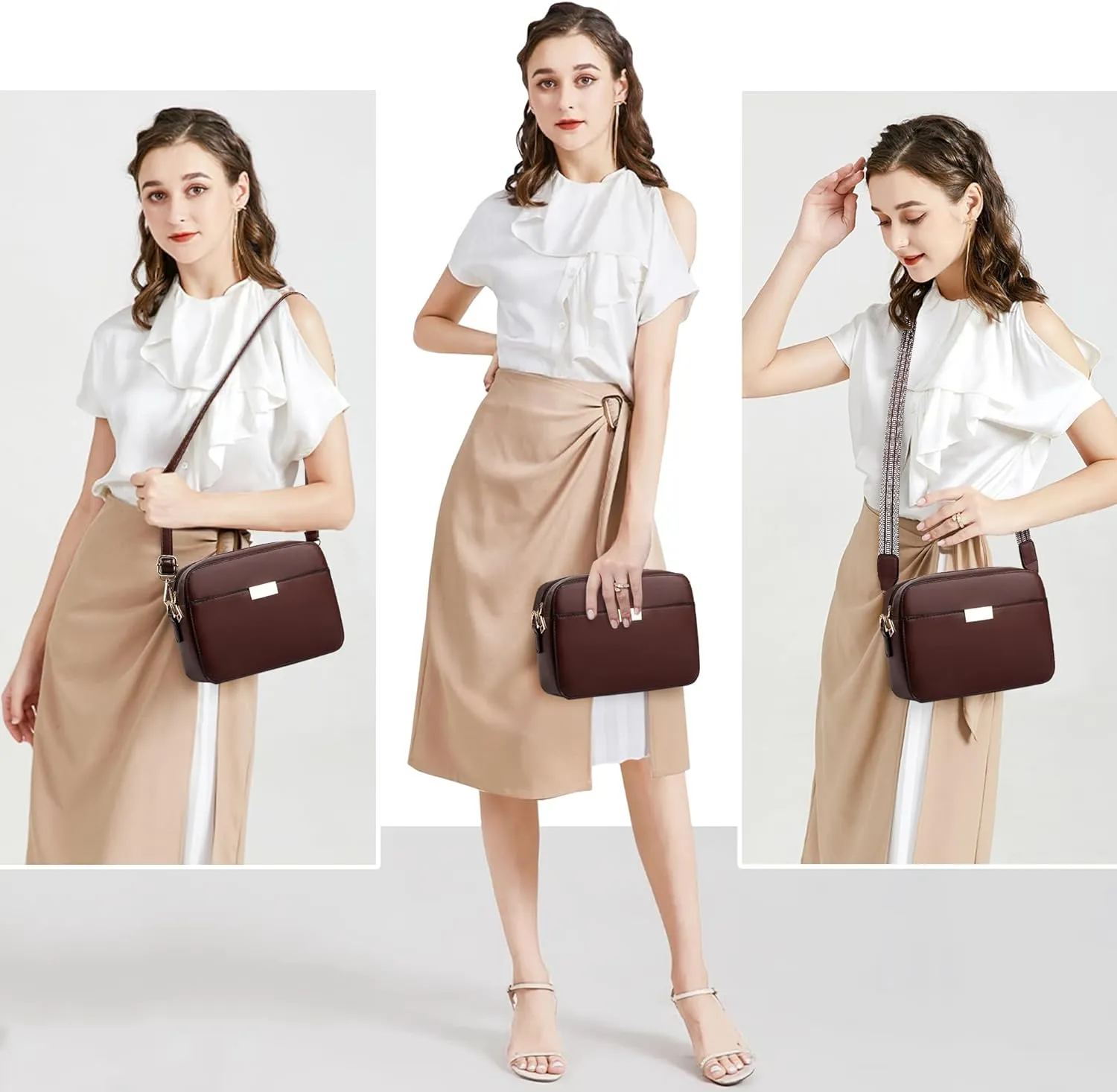 Small Crossbody Bags for Women Vegan Leather Purses Women's Shoulder Handbags Wallet Satchel Cross Body Purse