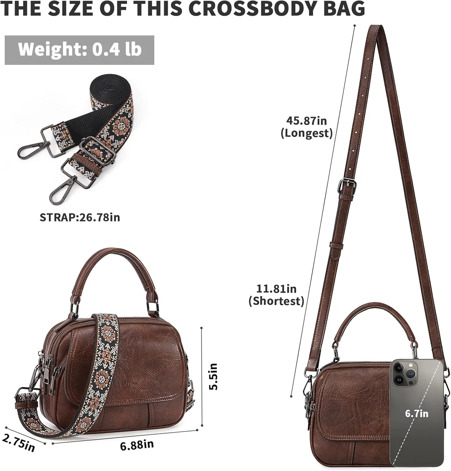 Small Crossbody Bags Purse for Women,Vegan Leather Shoulder Handbags Women Top Handle Satchel Bag with 2pcs Strap