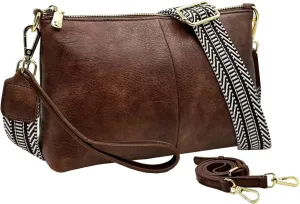 Small Crossbody Clutch Purses Bags for Women Wristlet Wallet Vegan Shoulder Handbags Guitar Strap   Leather Strap