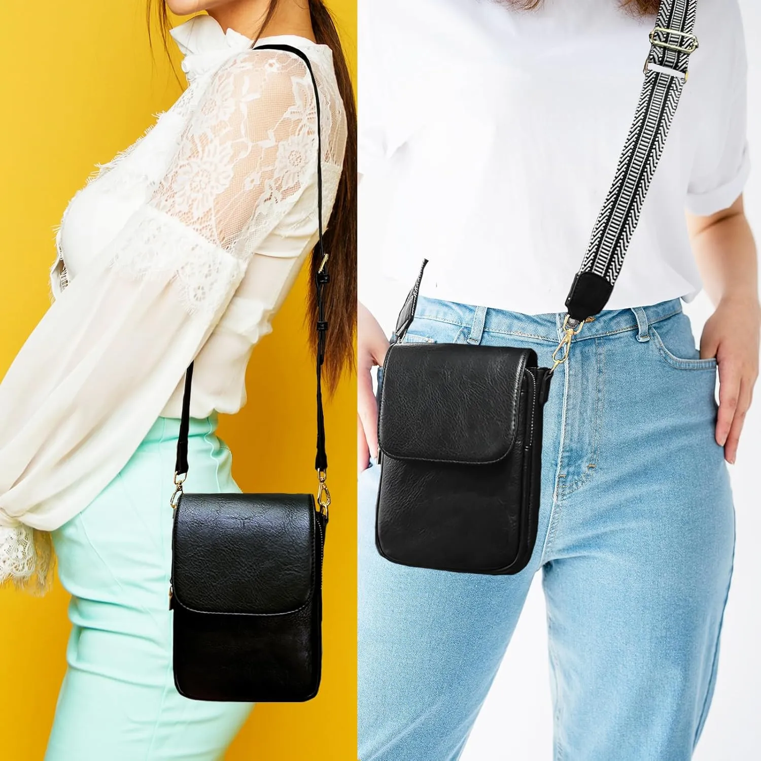 Small Crossbody Purse for Women Trendy Vegan Leather Cell Phone Bags with Card Slots & Adjustable Straps