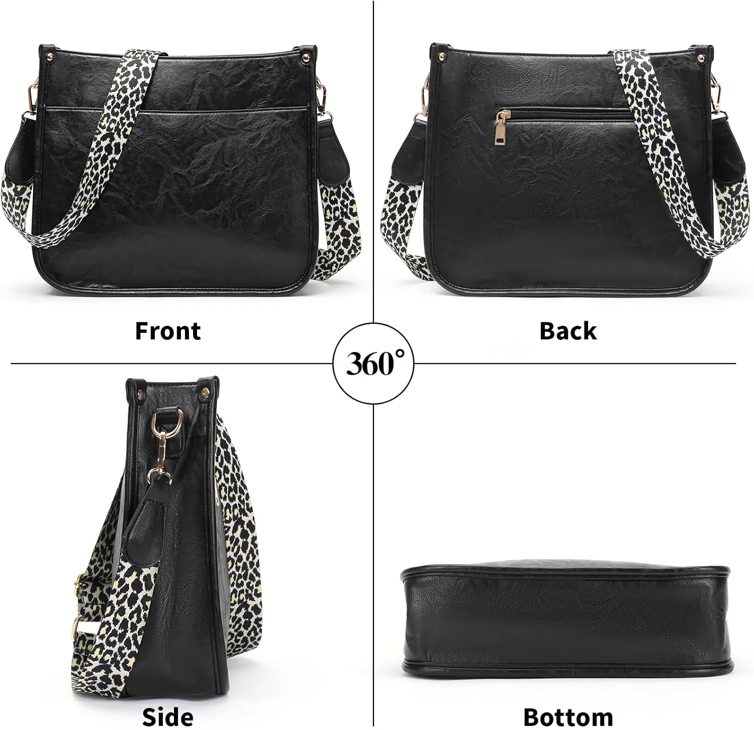 Small Crossbody Purse Leather Crossbody Bags for Women Fashion Handbag Cell Phone Crossover Shoulder Bag for Women