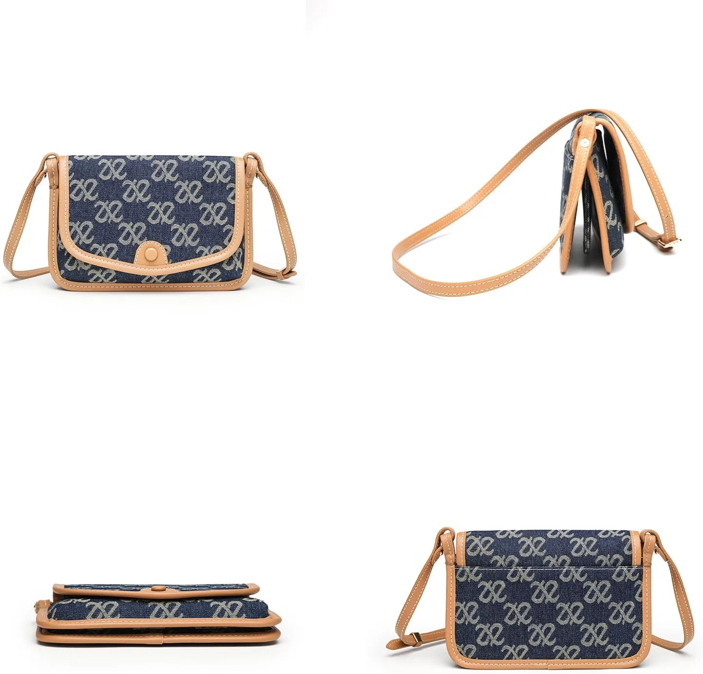 Small Jean Demi Purse Denim Crossbody Bags for Women Denim Handbag Cross Body Shoulder Bags Design for Woman