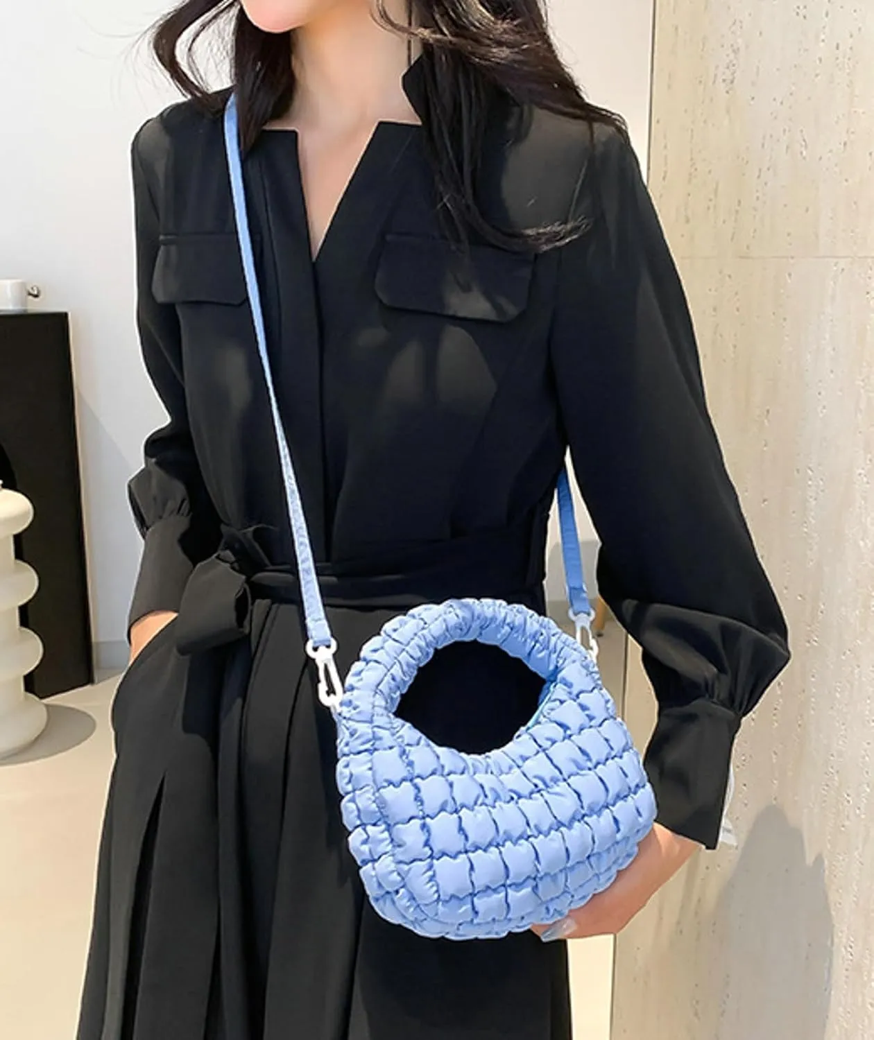 Small Puffer Quilted Shoulder Purse Women 2025 Crossbody Bag Bubble Mini Tote Bag Nylon Handbag Pad Soft Handbag