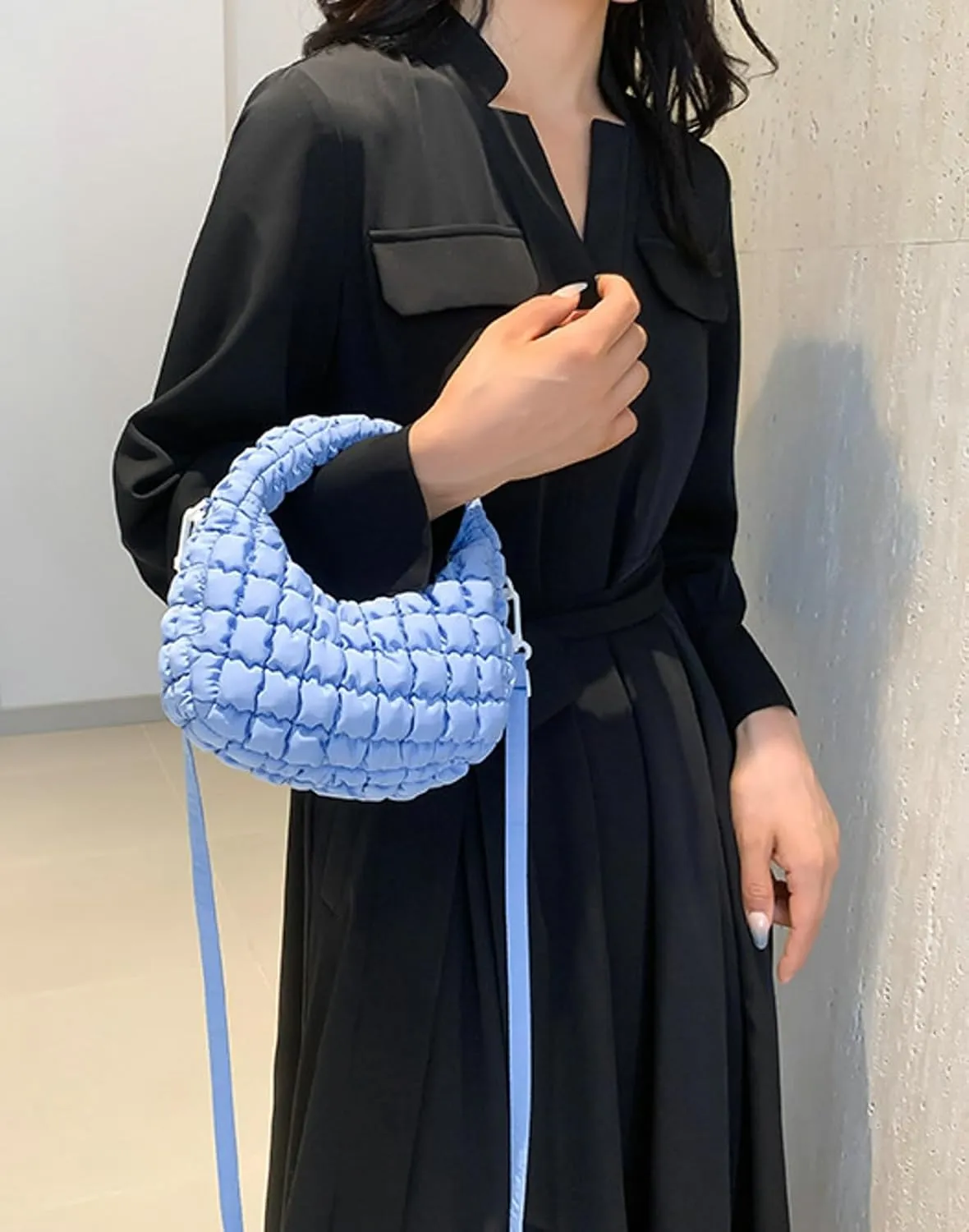 Small Puffer Quilted Shoulder Purse Women 2025 Crossbody Bag Bubble Mini Tote Bag Nylon Handbag Pad Soft Handbag