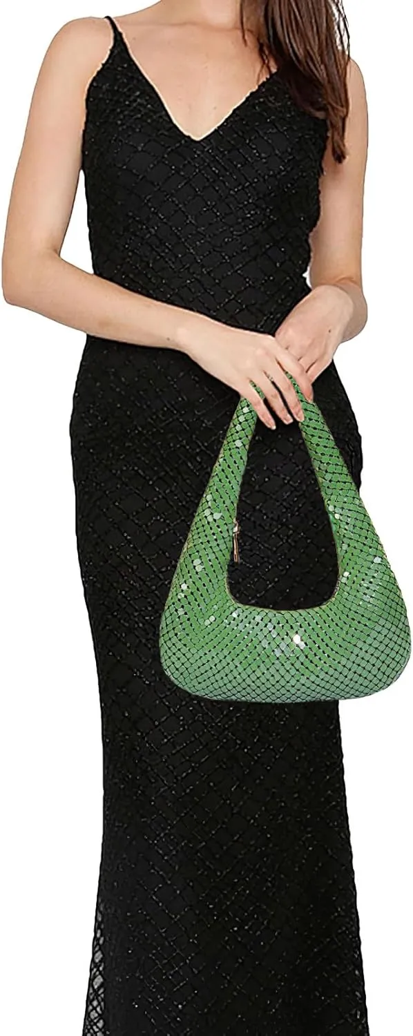 Small Sequin Purses for Women Evening Handbag Shining Dinner Party Bag Hobo Underarm Bag