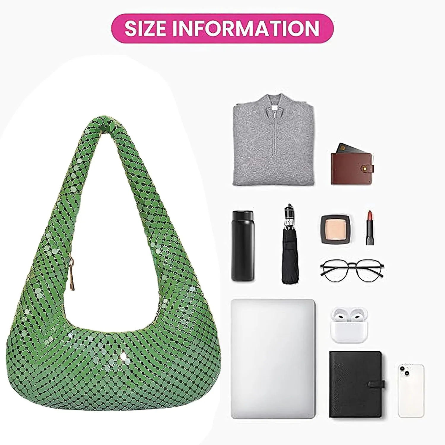 Small Sequin Purses for Women Evening Handbag Shining Dinner Party Bag Hobo Underarm Bag