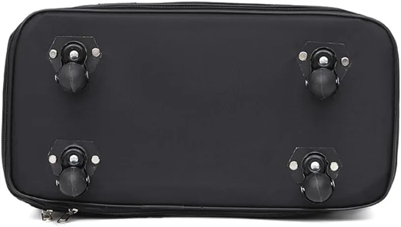 Small Size Expandable Extra Travel Oxford Duffel Bag with Wheels Waterproof Lightweight Traveling Foldable Suitcase Black