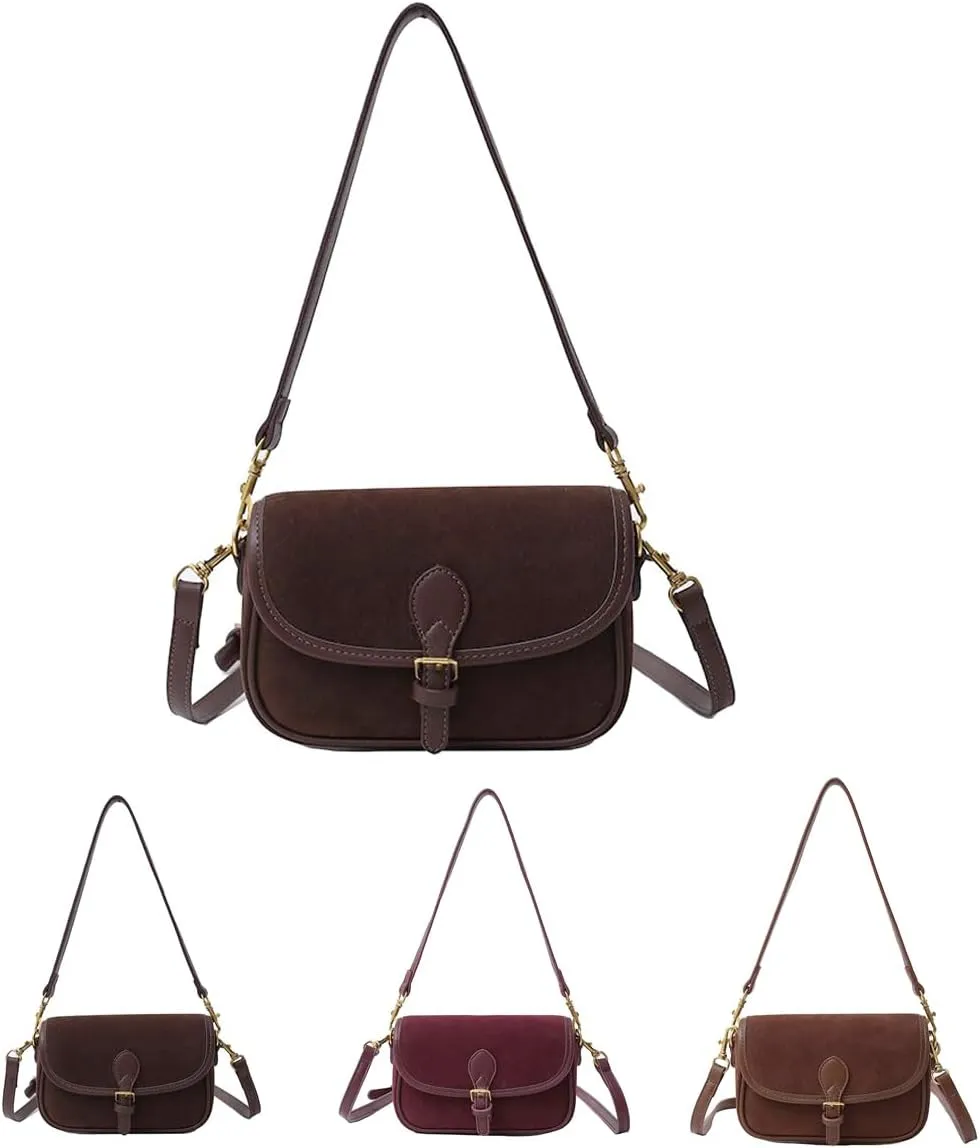 Small Suede Bags for Women Crossbody Handbags Tote Slouchy Purses Shoulder Handbag Carryall Bag 2024 Fall Purse
