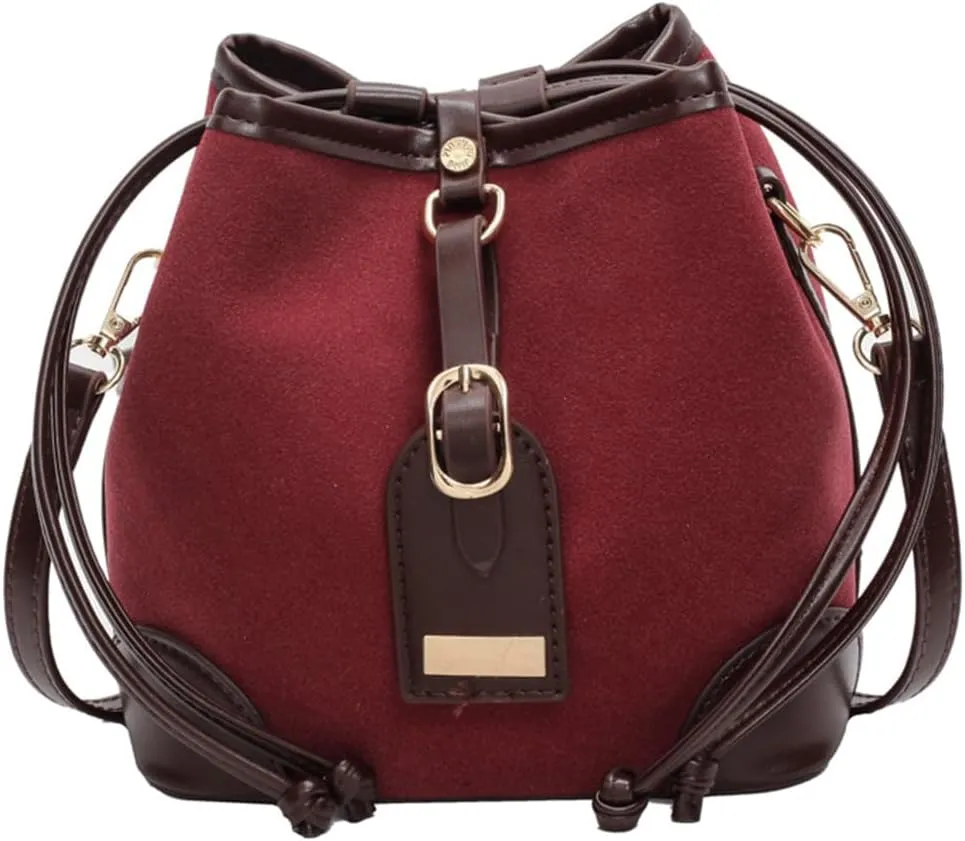 Small Suede Satchel Shoulder Bag Purse for Women Winter Fall Crossbody Bag Shoulder Bag Suede Tote Bag Handbag Bucket Bag