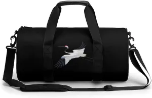 Snow Crane Bird Gym Bag Lightweight Carry On Duffel Bag Athletic Sports Travel Bag Weekender Bag for Men Women
