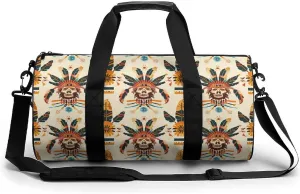 Southwestern Native American Pattern Gym Bag Workout Sports Bag Lightweight Tote Duffel Bag Travel Weekender Bag for Women Men