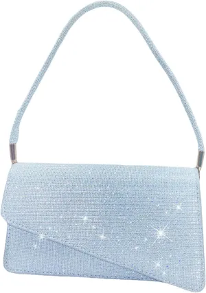 Sparkling Clutch Purse For Women Trendy Envelope Shoulder Handbag for Wedding, Party, or Evening Events