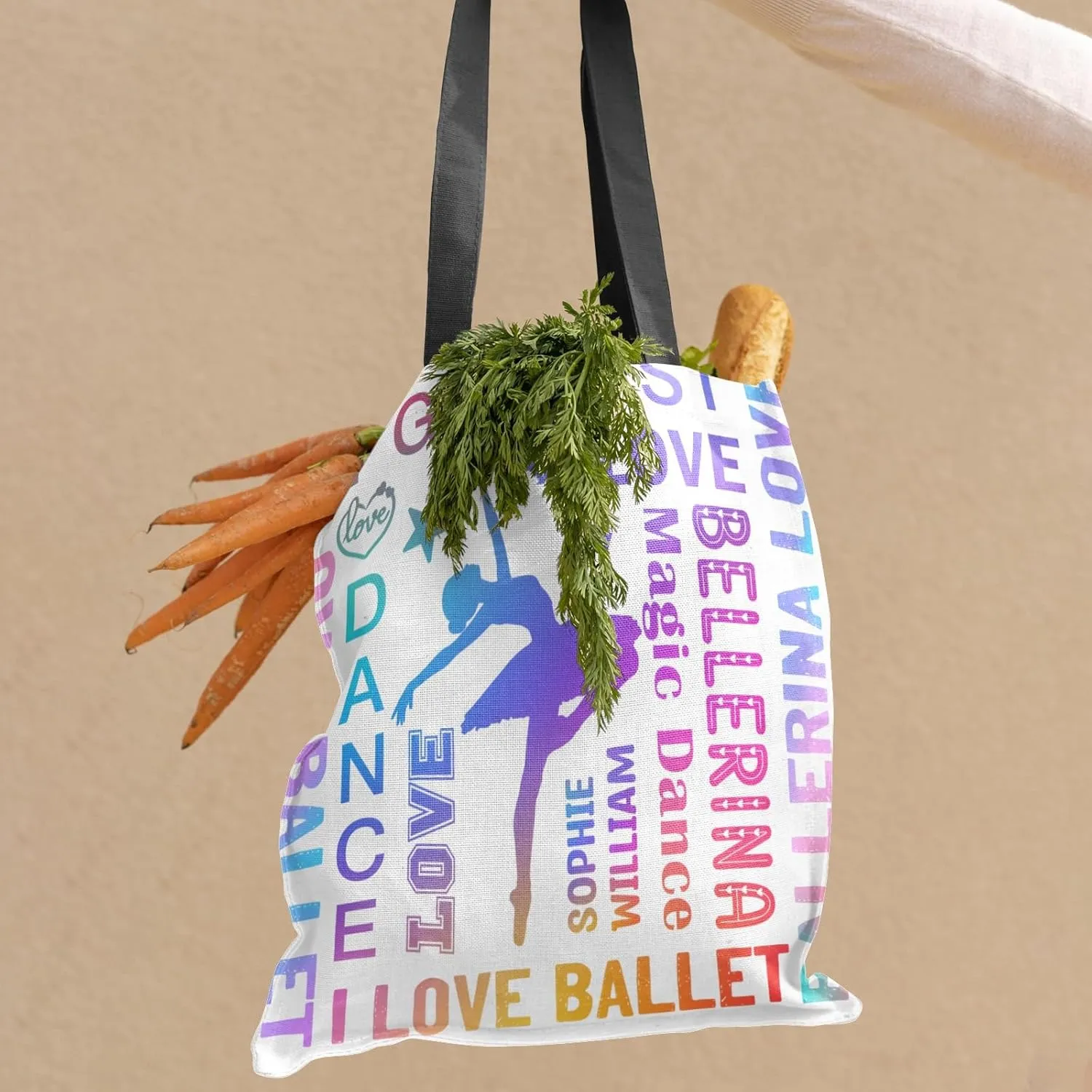 Sport Athlete Gymnast Girl Canvas Tote Bag For Women School Grocery Bag Cotton Cloth Beach Totes Gift For Kids Girl