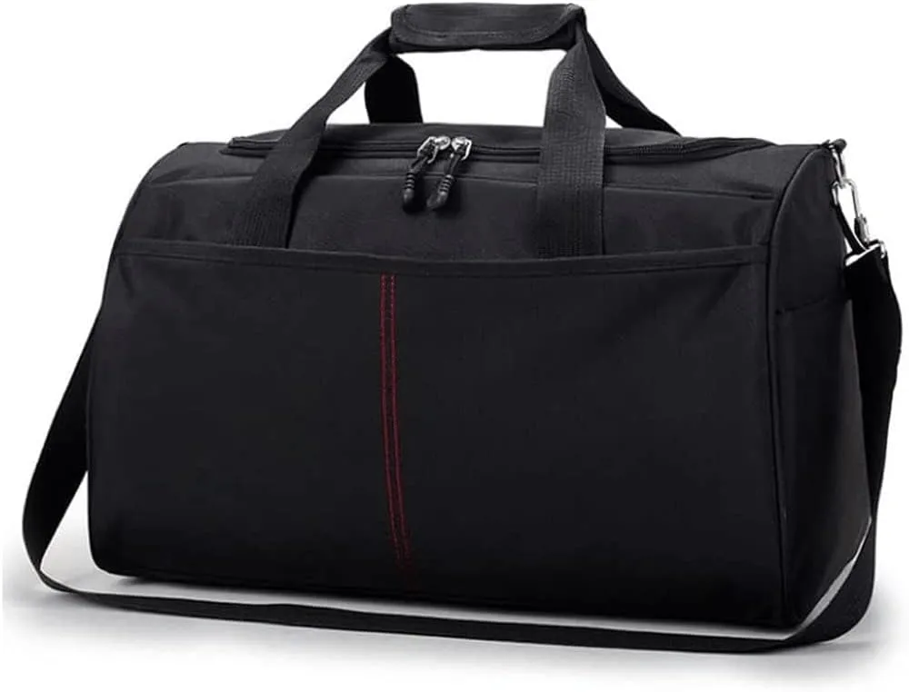 Sports Gym Bag,Travel Bag Waterproof Weekender Overnight Tote Carry On Bag with Wet Pocket & Shoes Compartment for Men Women Lightweight Adjustable Strap(Black)