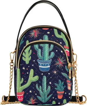 Strawberry in Red on Pink Women’s Crossbody, Crossbody Purses for Women Trendy, Three Zipper Crossbody Bags for Women