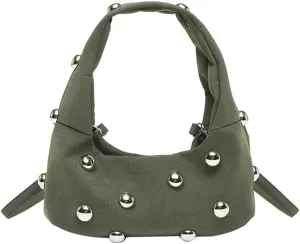 Studded Shoulder Bag For Women Trendy Crescent Purse Y2K Hobo Handbag Womens Crossbody Bag Casual Small Tote Purse
