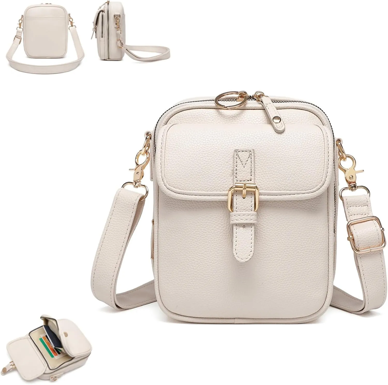 Successivei Crossbody Leather Bag, 2025 Upgrade Vintage Double Layer Large Capacity Mini Messenger Bags