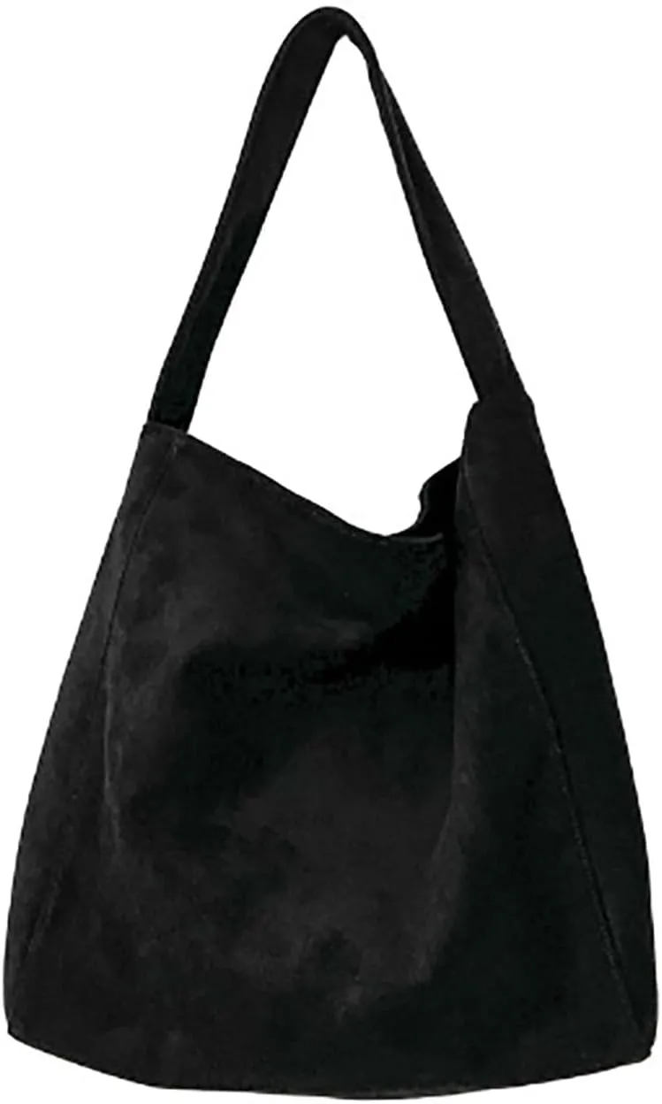 Suede Bags for Women, 2025 New Suede Tote Bag for Women, Retro Slouchy Office Shoulder Top-handle Tote Handbags